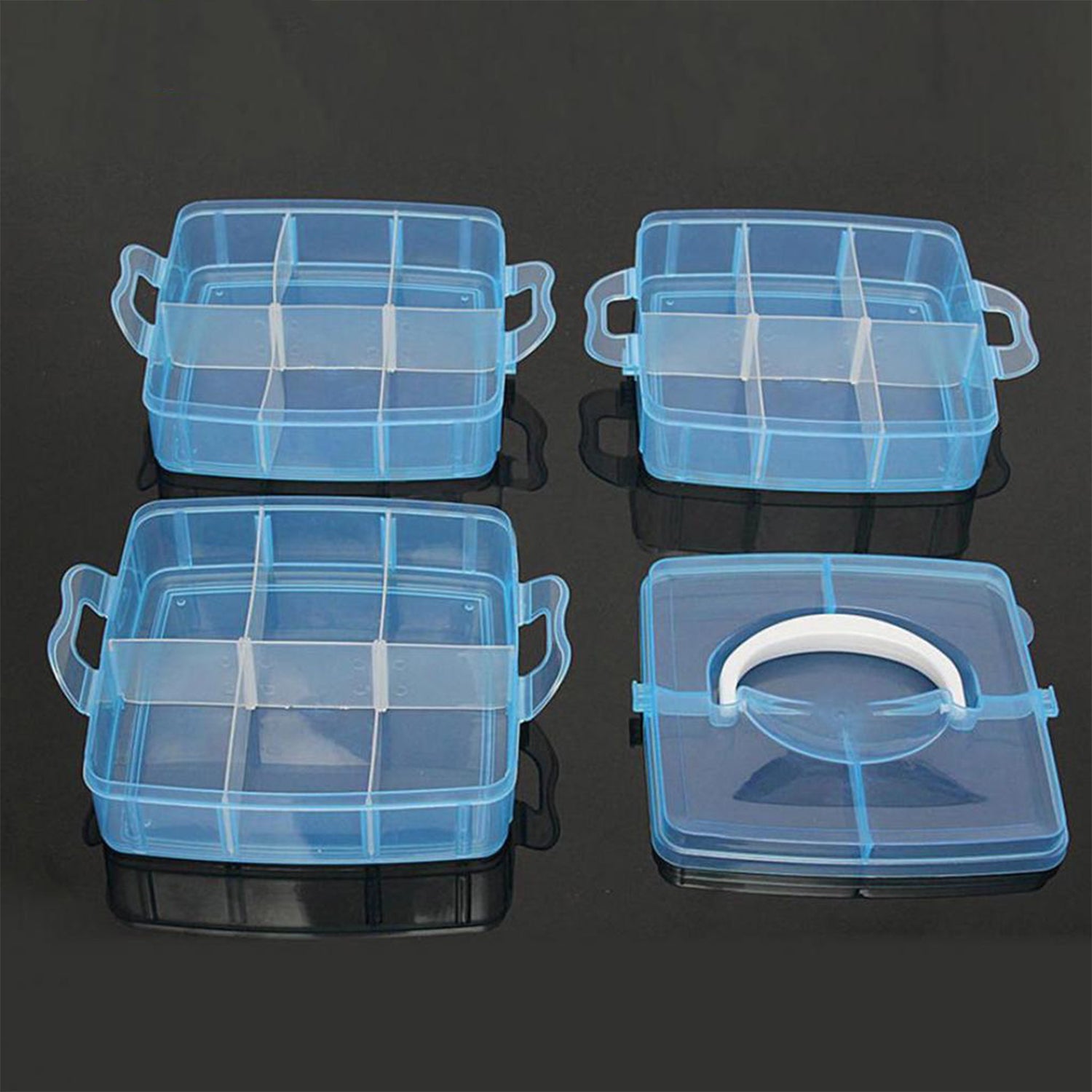 2644 3-Tier 18 Sections Transparent Stackable Adjustable Compartment Slot Plastic Craft Storage Box 2644 3-Tier 18 Sections Transparent Stackable Adjustable Compartment Slot Plastic Craft Storage Box